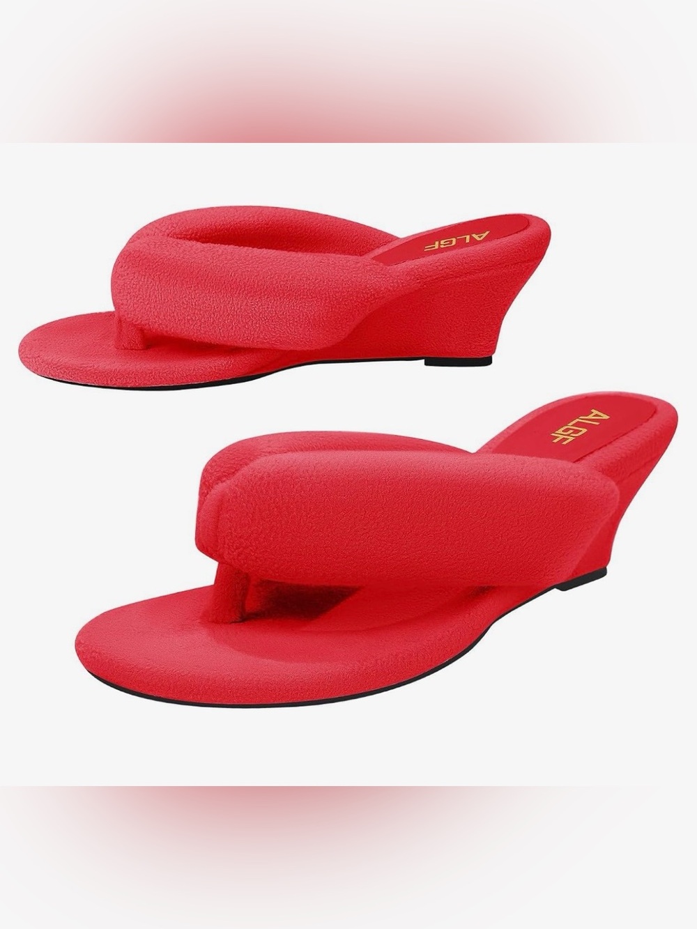 ALO Red Wedge Thong Sandals fabric soft-size 7.5-NEW